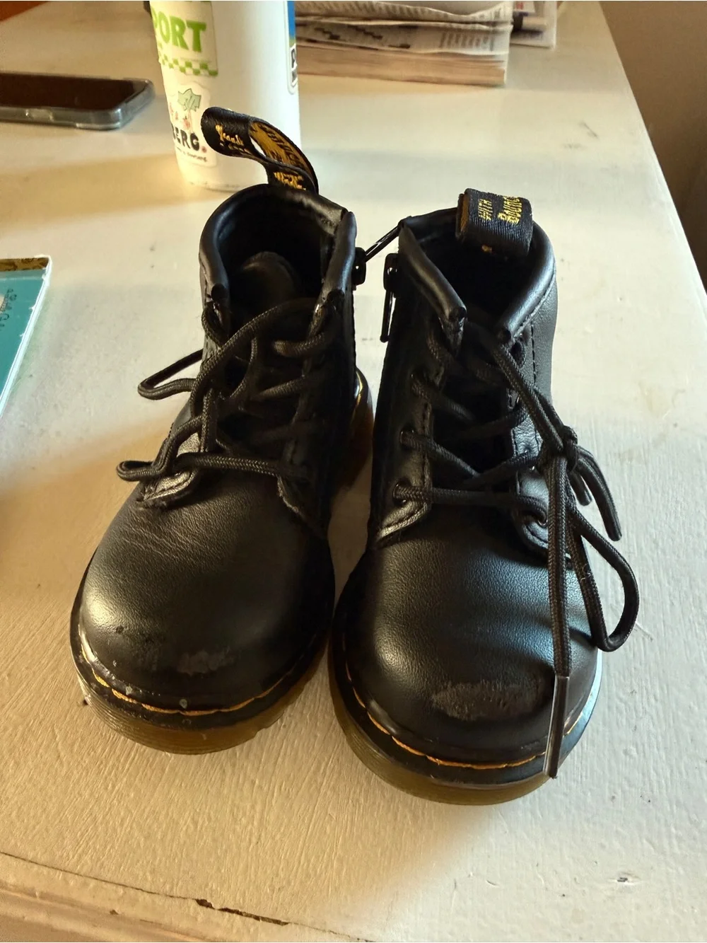 Dr. Martens Black Leather Baby Boots